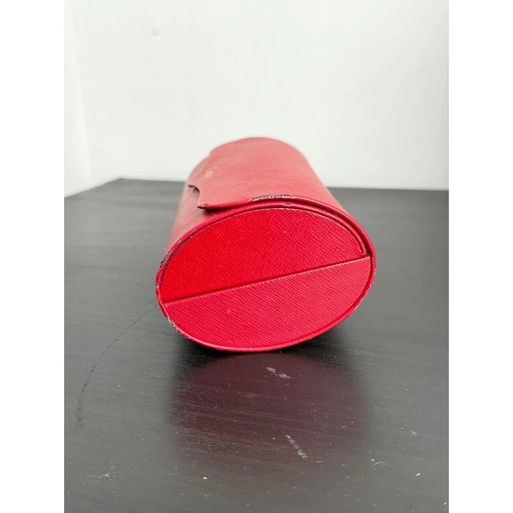 Cartier Red Leather Hard Shell Sunglasses Eyeglasses CASE ONLY DAMAGED